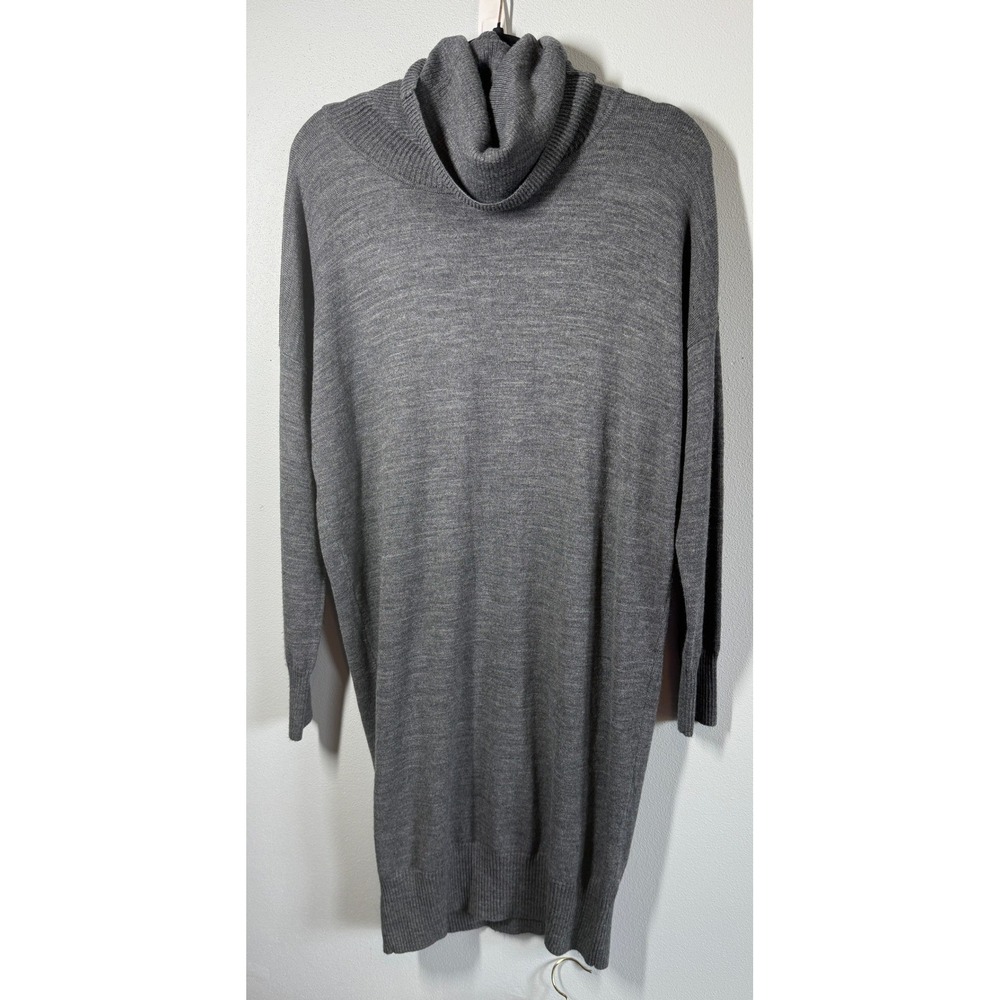 The Limited Womens Wool Blend Sweater Dress M Gray Cowl Neck Academia Workwear